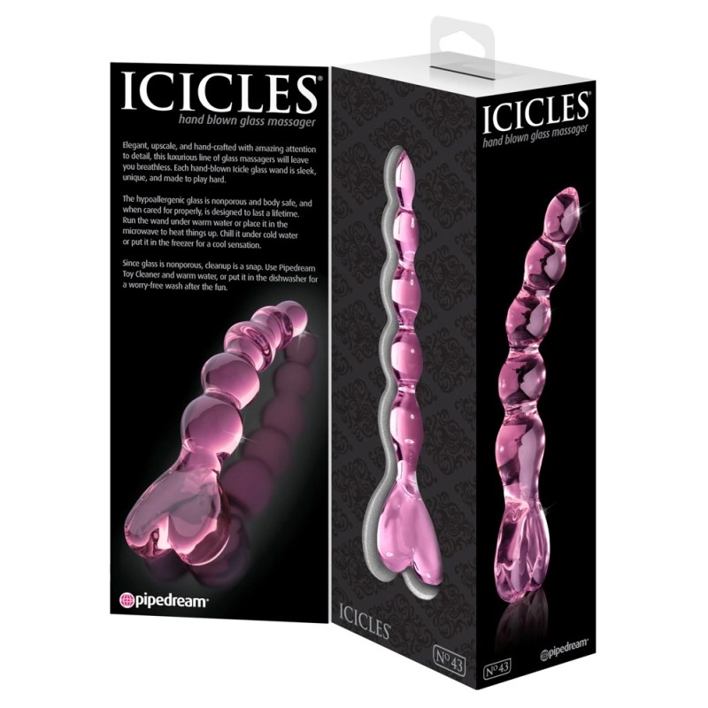 Icicles - Kulkowe Szklane Dildo Z Serduszkiem